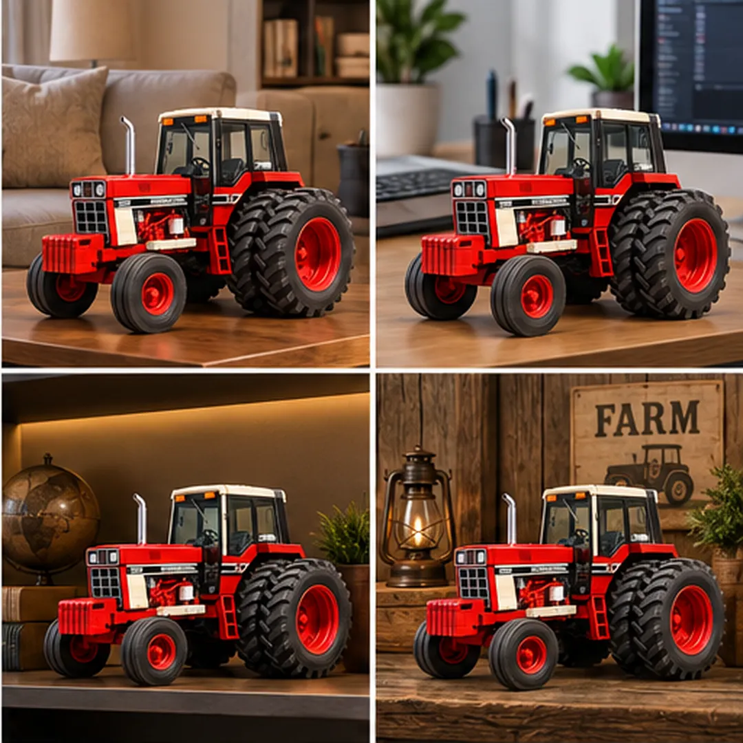 1586 vintage tractor building set displayed in collector spaces