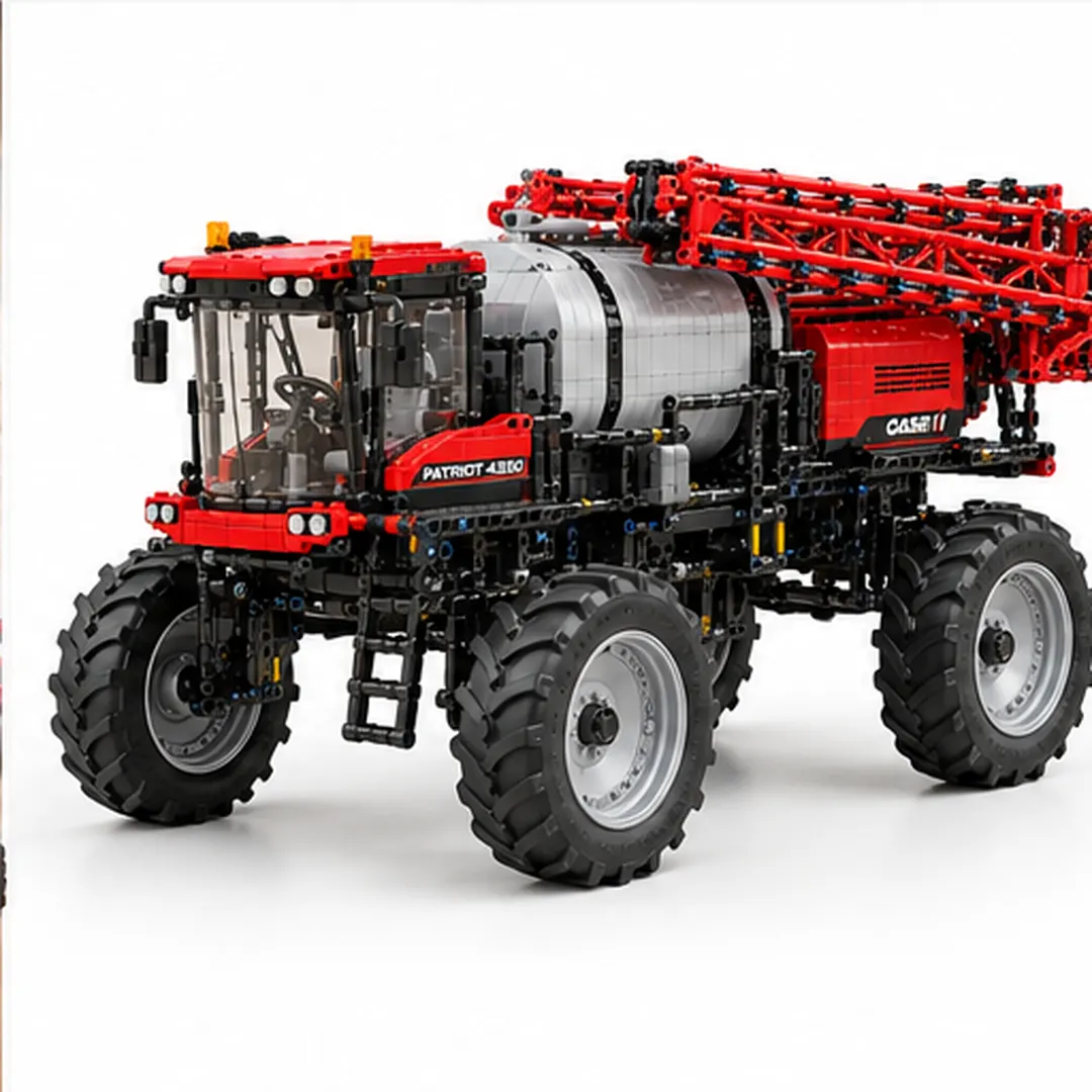 Adult building the Patriot 4350 agricultural sprayer model