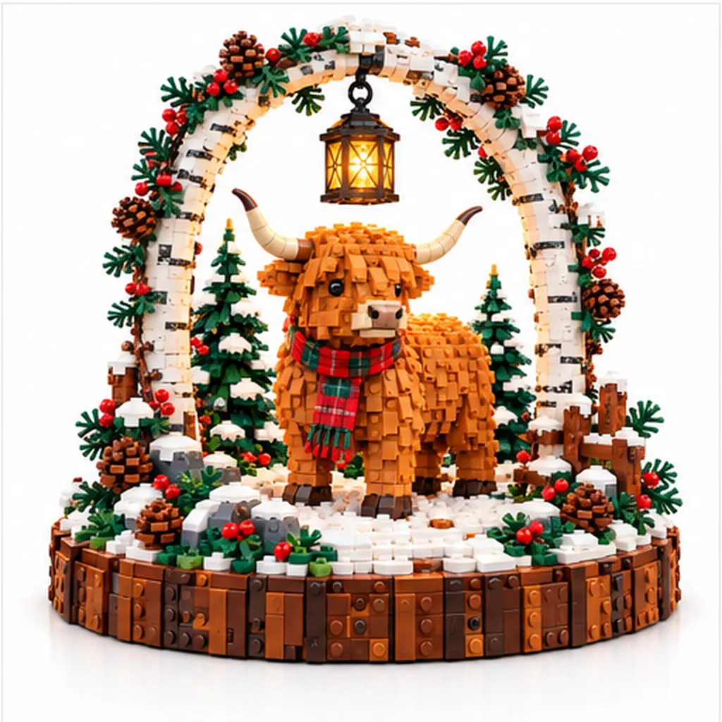 Highland Cow seasonal brick display