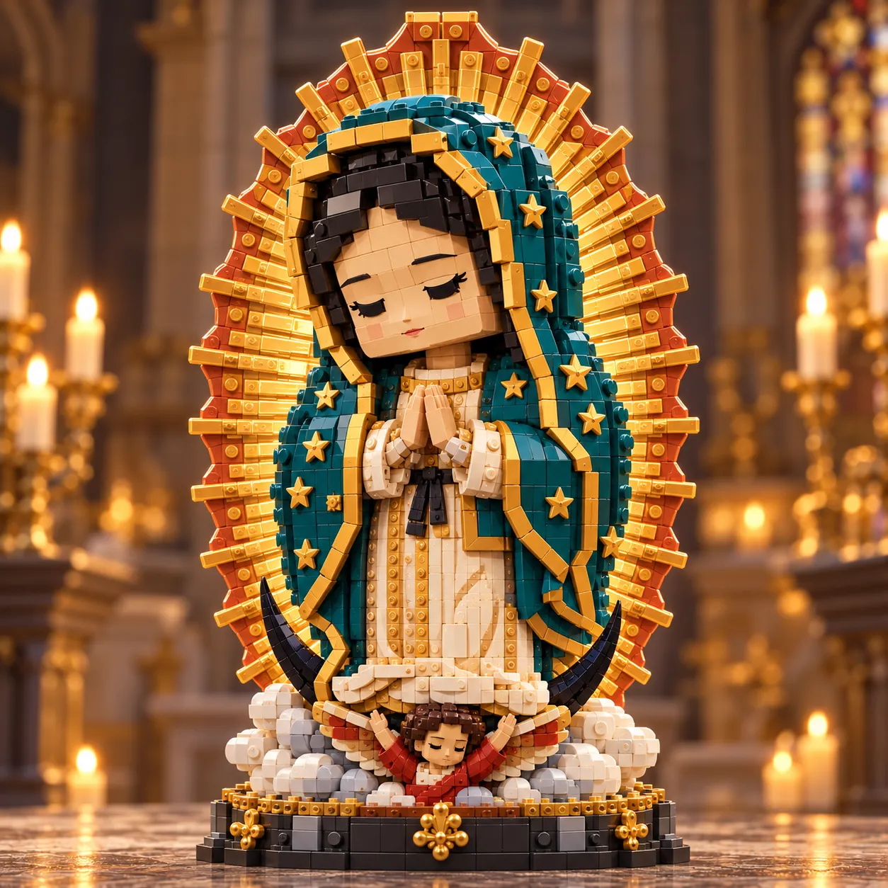 Our Lady of Guadalupe completed brick model