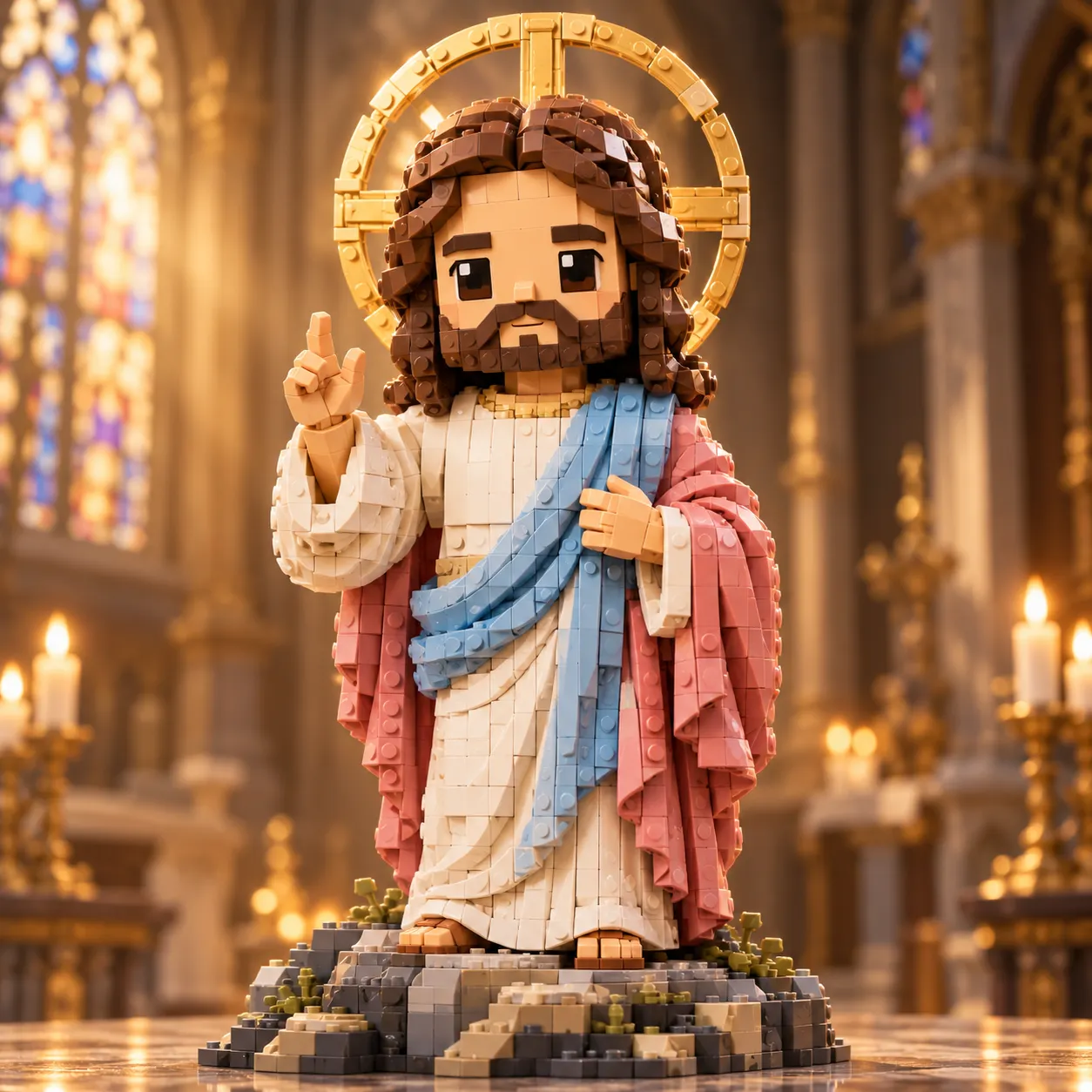Jesus Blessing Figure building set - faith display model