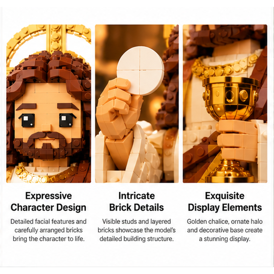 Jesus Eucharist and Holy Chalice Building Set