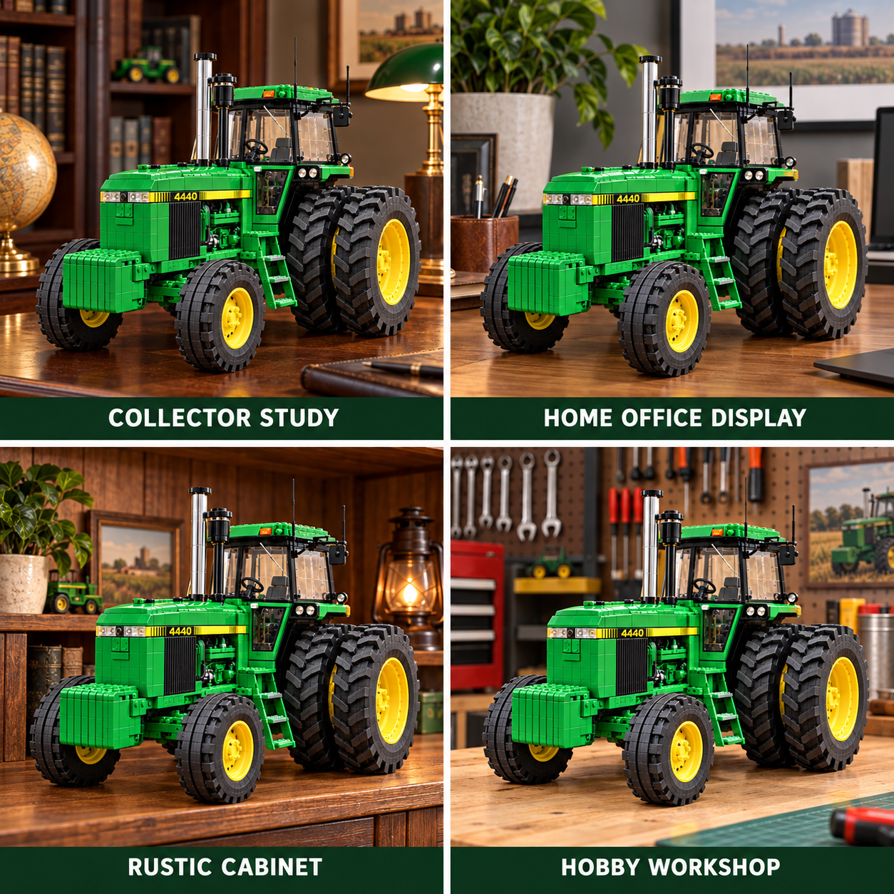 4440 farm tractor model displayed in collector spaces