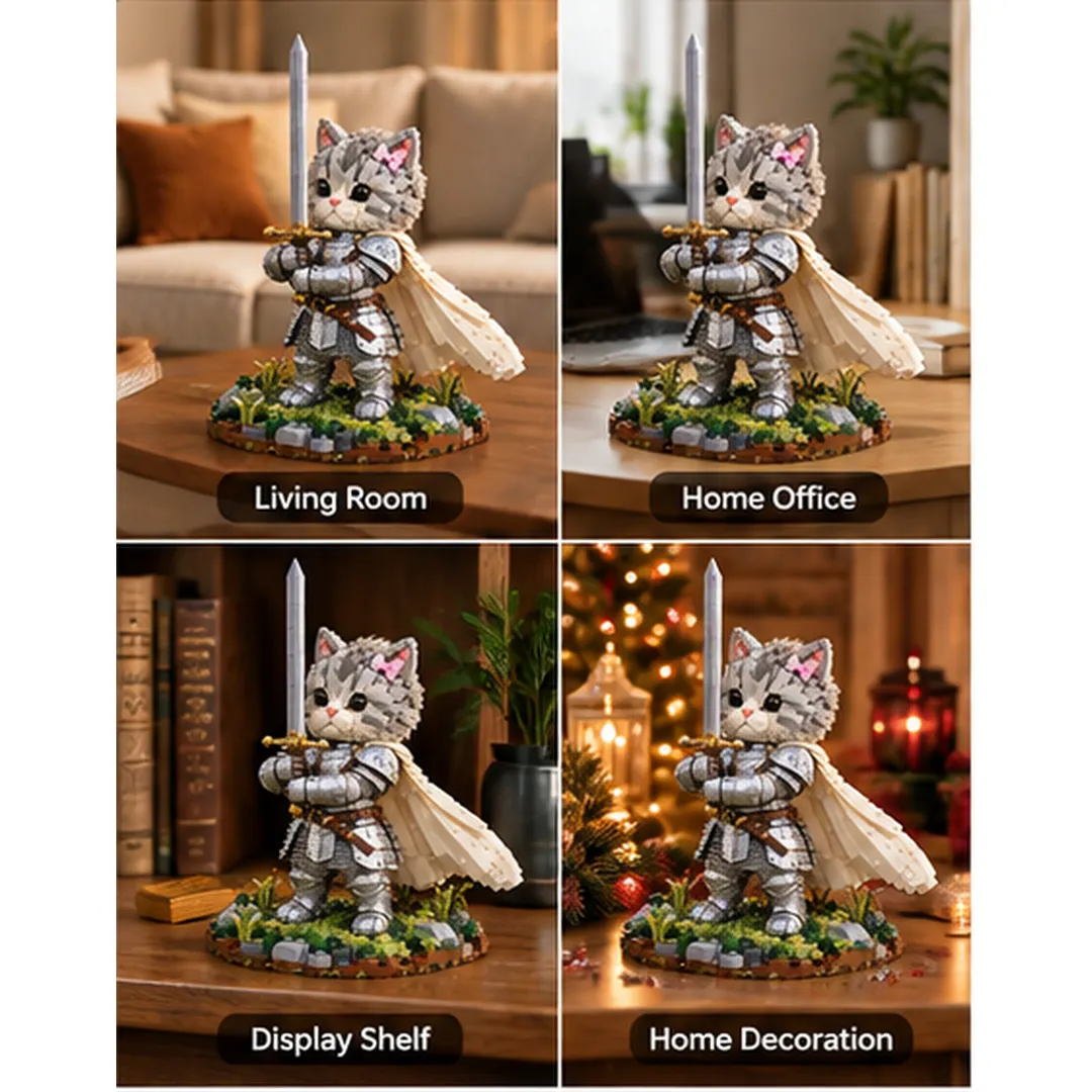 Lady Knight Cat fantasy collectible display