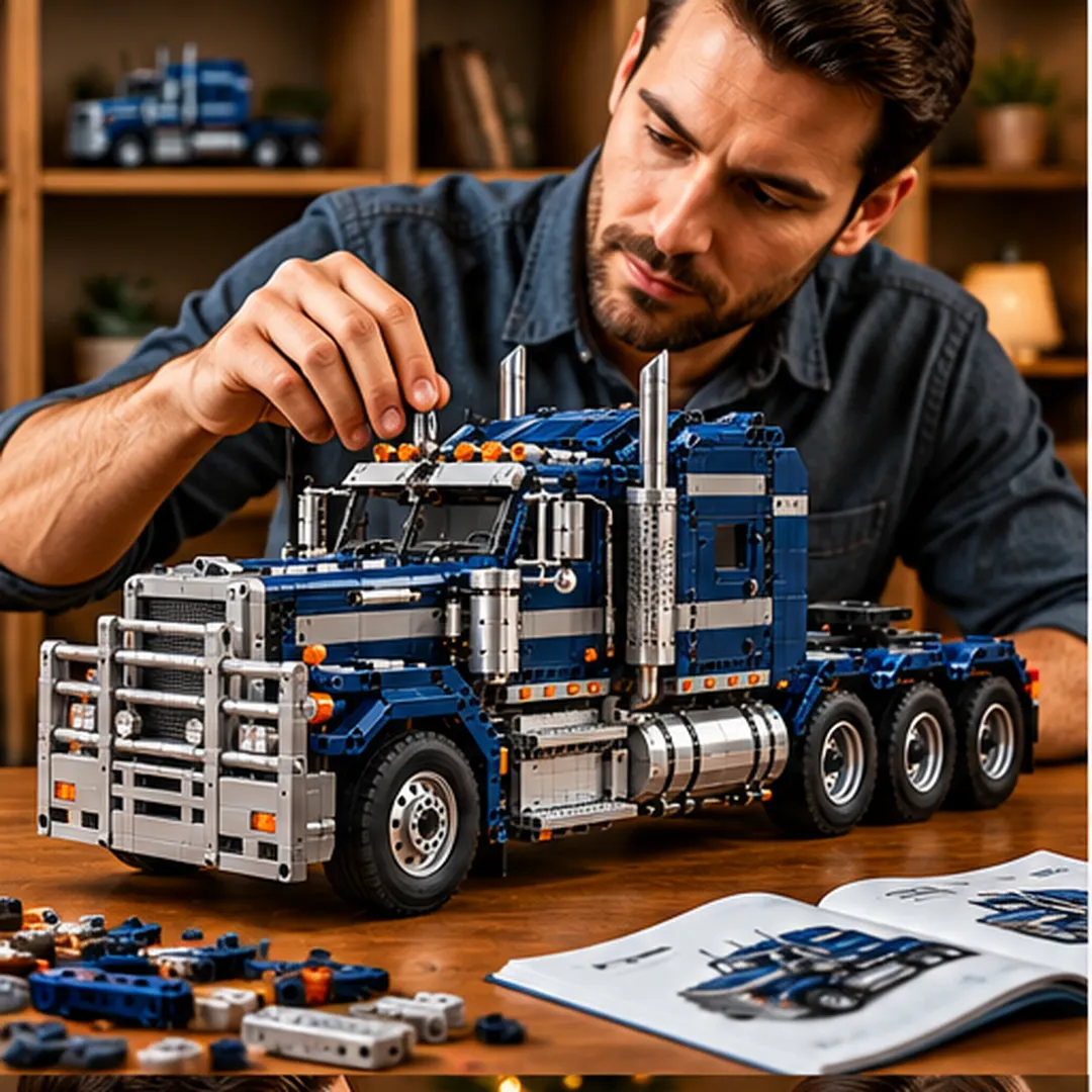 Heavy hauler brick model displayed in home office and collector spaces