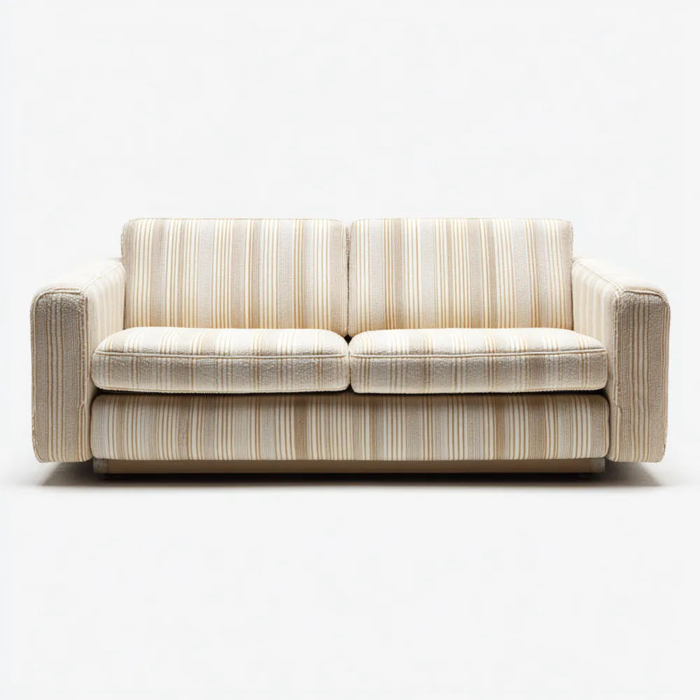 2-Sitzer-Sofa Stoff Streifenmuster Cremefarben 160x85x75 cm Modernes Design