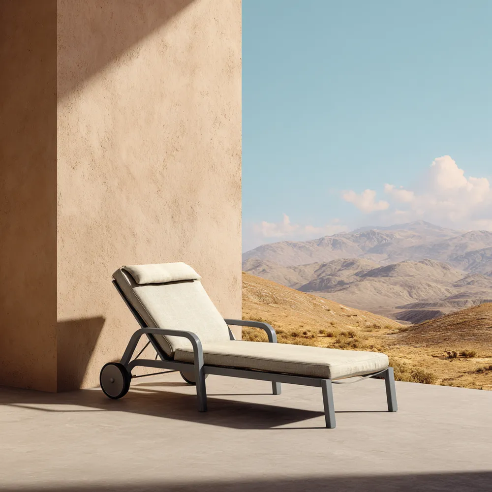 Gartenliege Aluminium Textilene 200x70x90 cm – Beige – Modernes Design