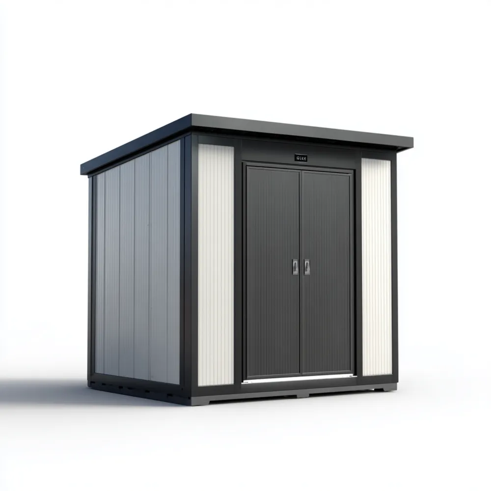 Metallgerätehaus Stahl 200x150x210 cm - Schwarz/Grau - Moderner Stil