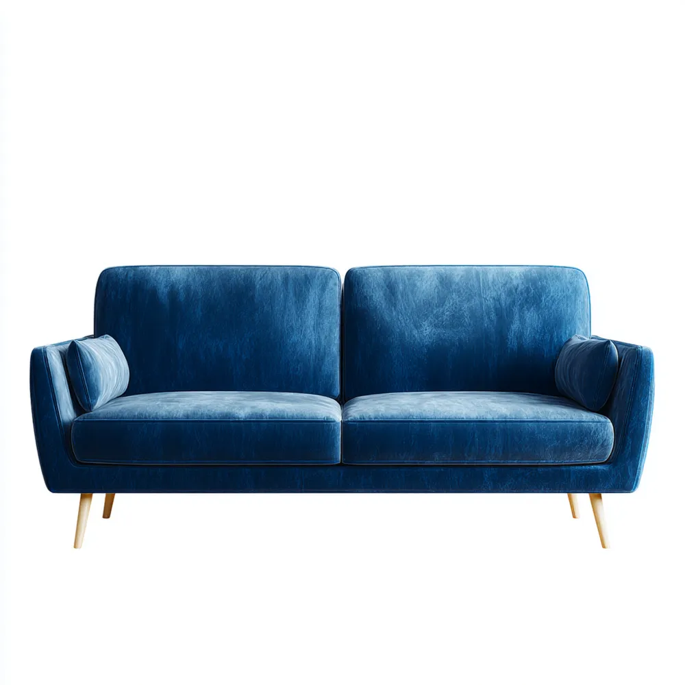 2-Sitzer-Sofa Samtpolsterung 150x85x80 cm – Blau – Modernes Design