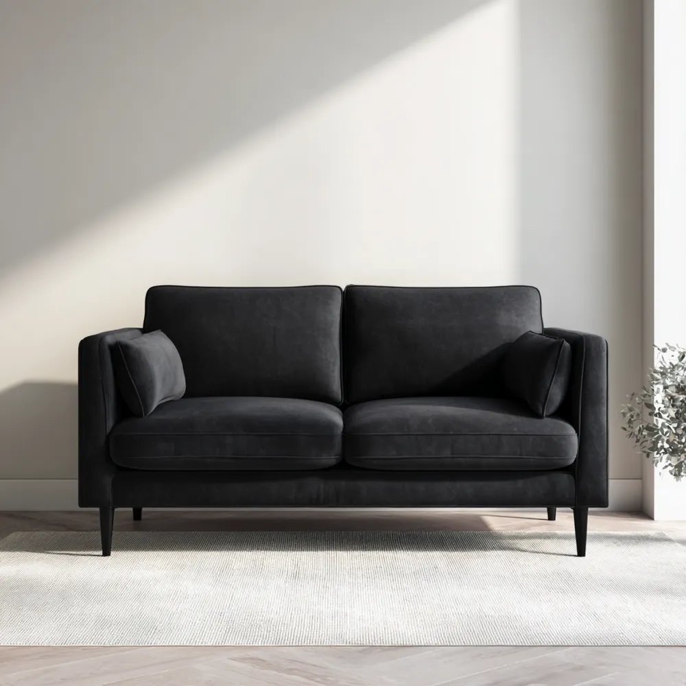 2-Sitzer-Sofa Samt 150x85x90 cm - Dunkelgrau - Modernes Design