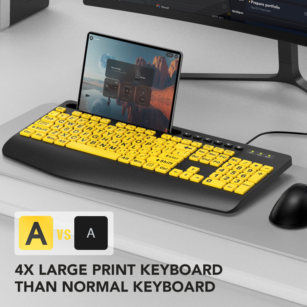 Clavier filaire à grands caractères
