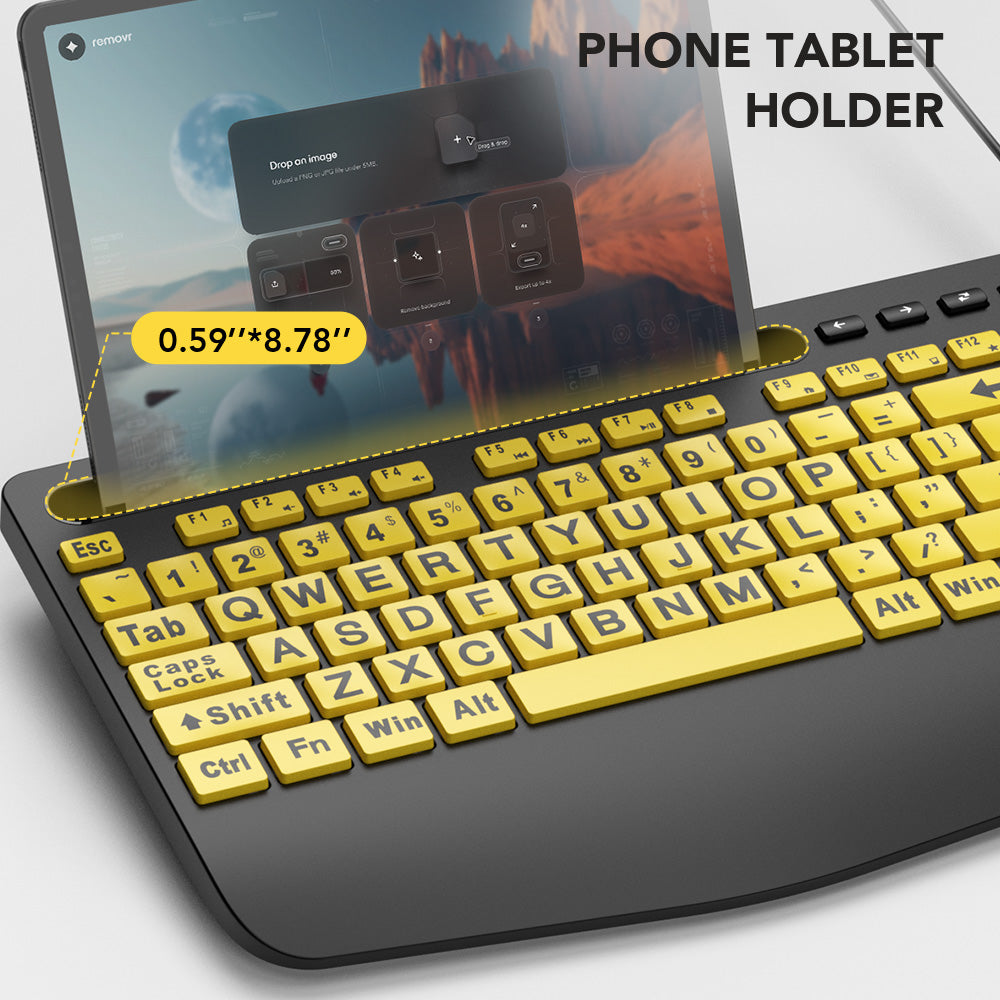 Clavier filaire à grands caractères
