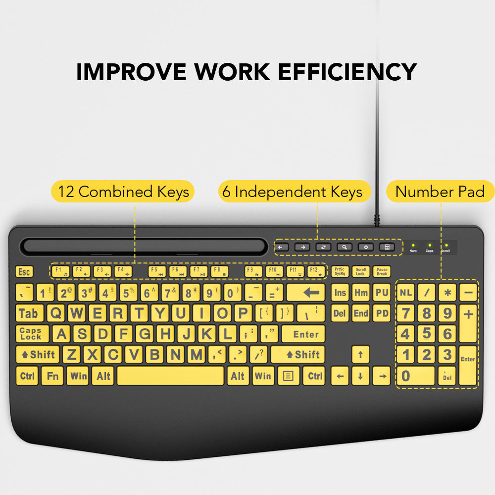 Clavier filaire à grands caractères