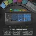 Clavier sans fil ergonomique rechargeable rétroéclairé avec repose-poignets avec support pour téléphone, 2,4 GHz – noir