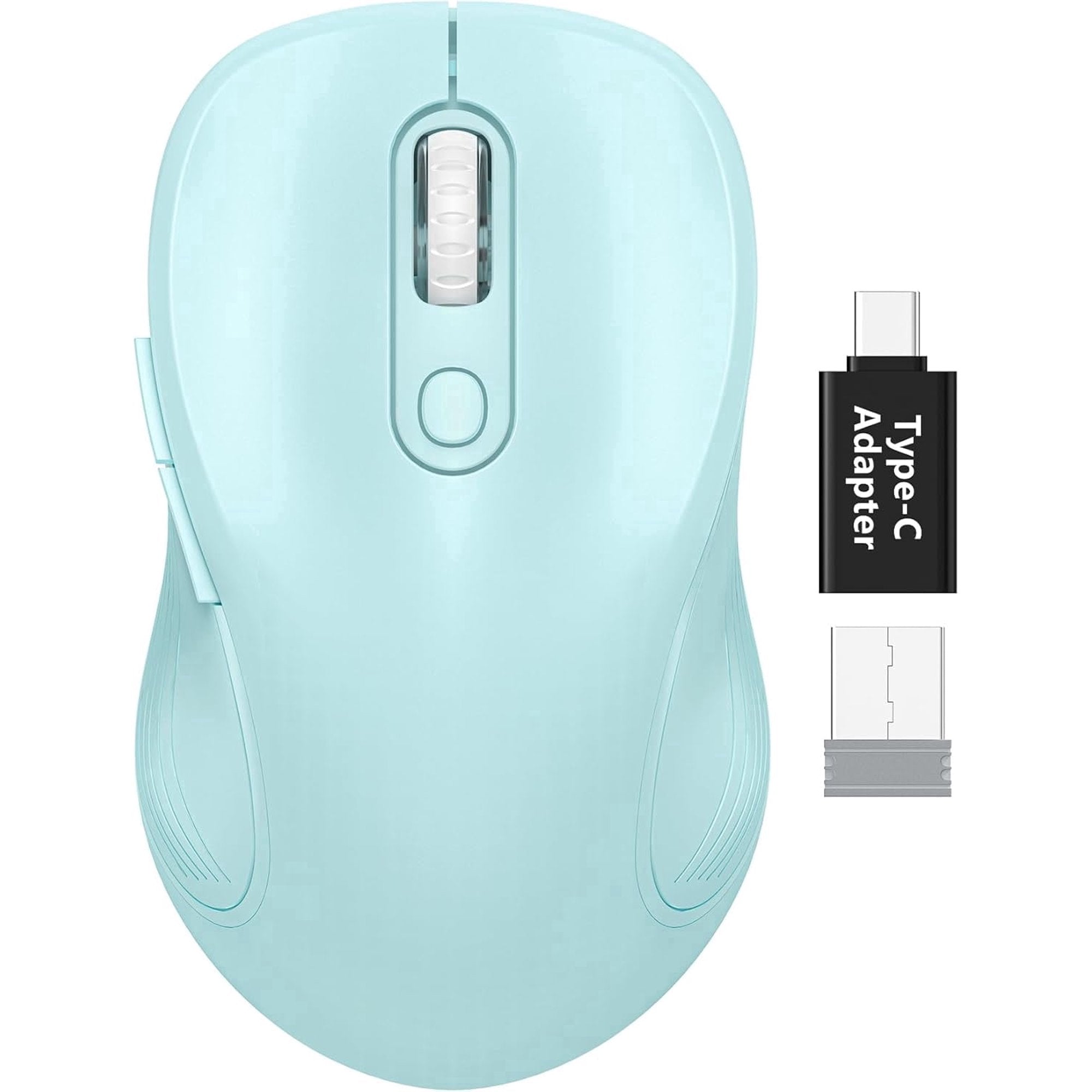 Souris informatique sans fil ergonomique silencieuse, 3 niveaux de DPI – bleu