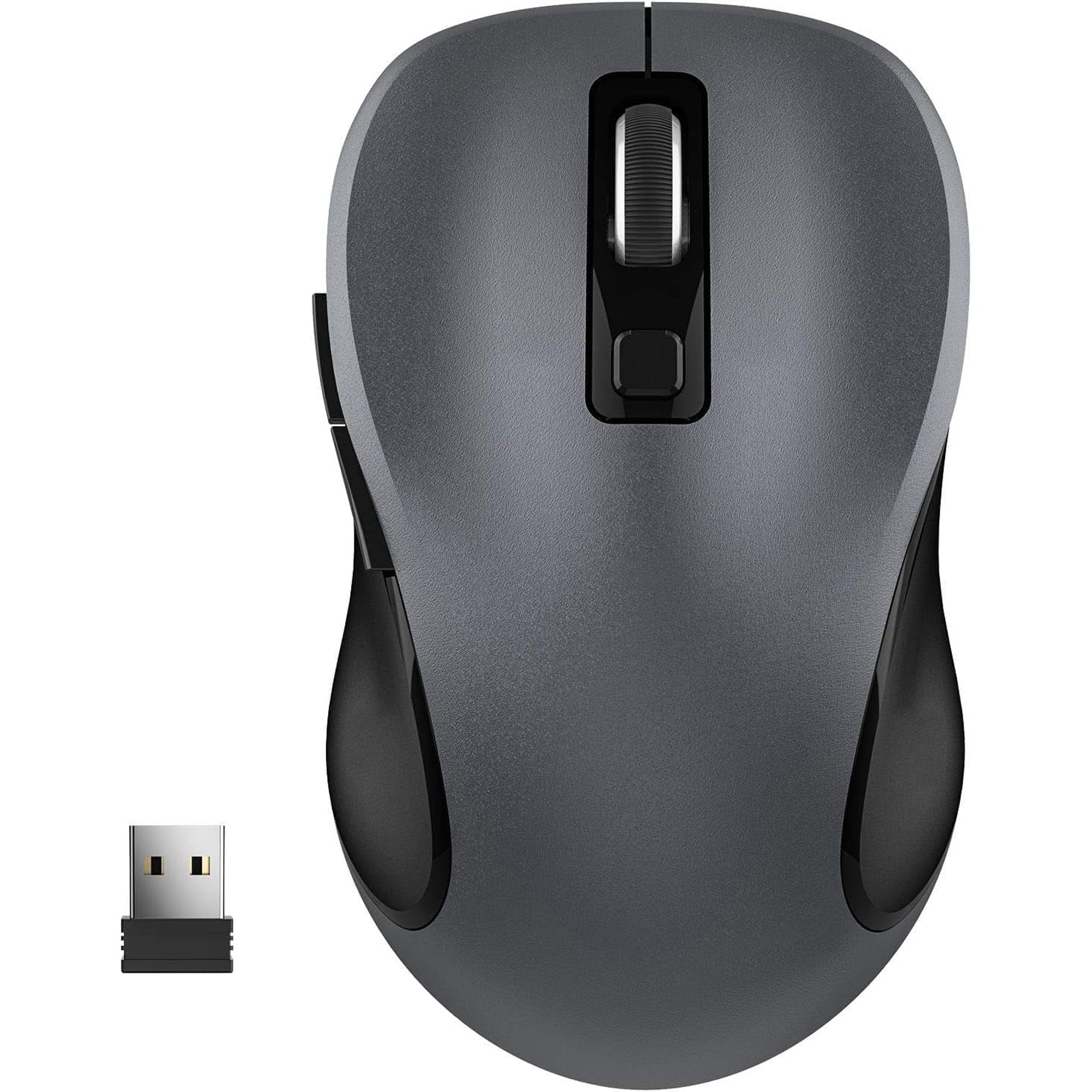Souris informatique sans fil ergonomique silencieuse, 3 niveaux de DPI – gris