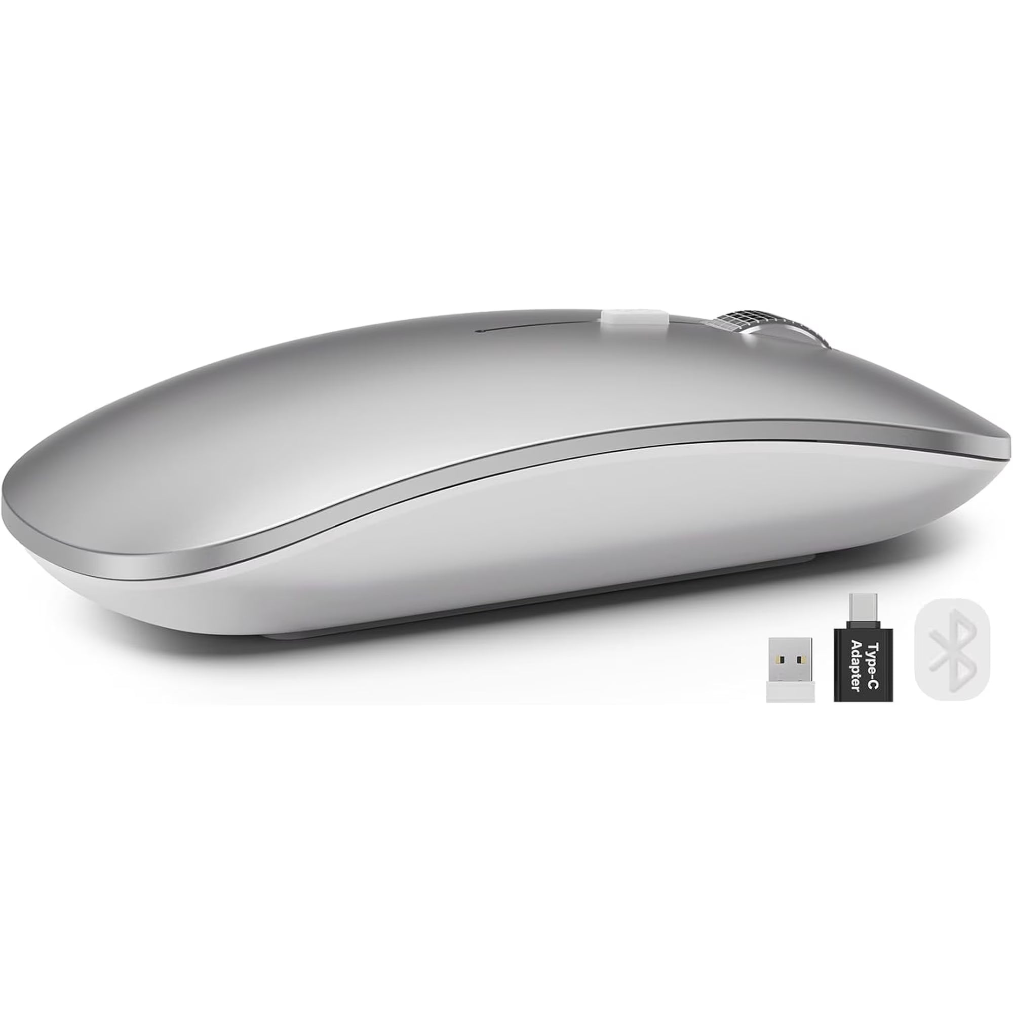 Souris informatique sans fil rechargeable silencieuse, 2,4 GHz, 3 niveaux de DPI