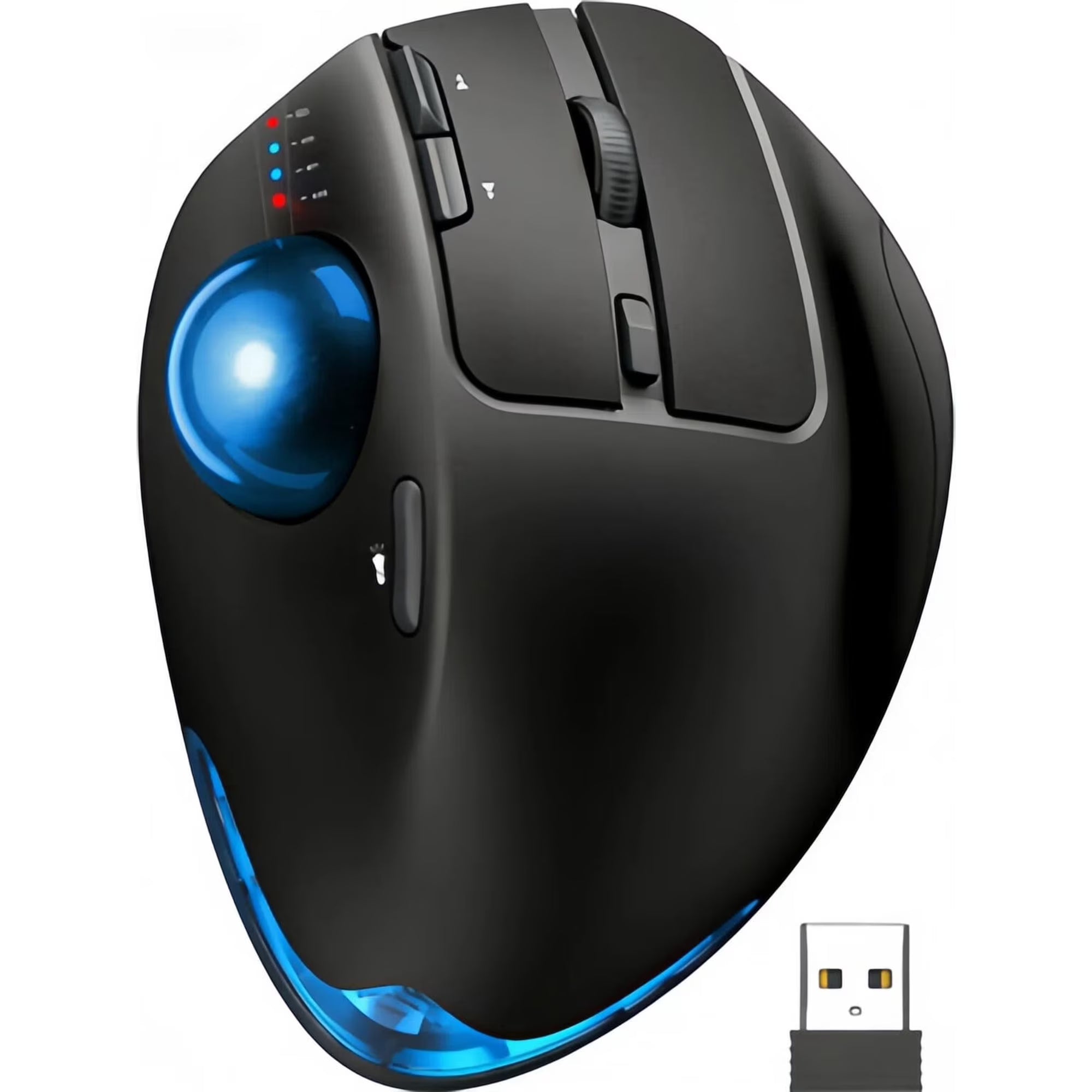 Souris trackball ergonomique sans fil rechargeable silencieuse – bleu