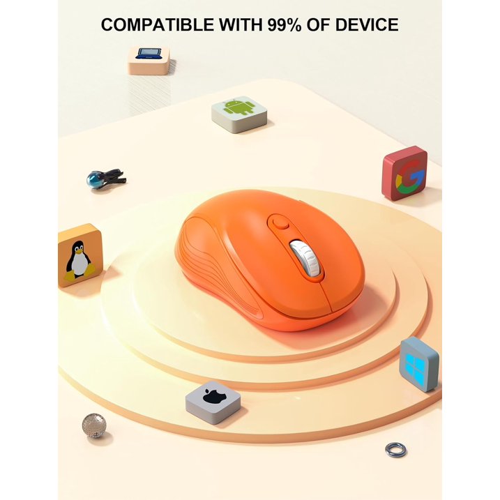 Souris informatique sans fil ergonomique silencieuse, 3 niveaux de DPI