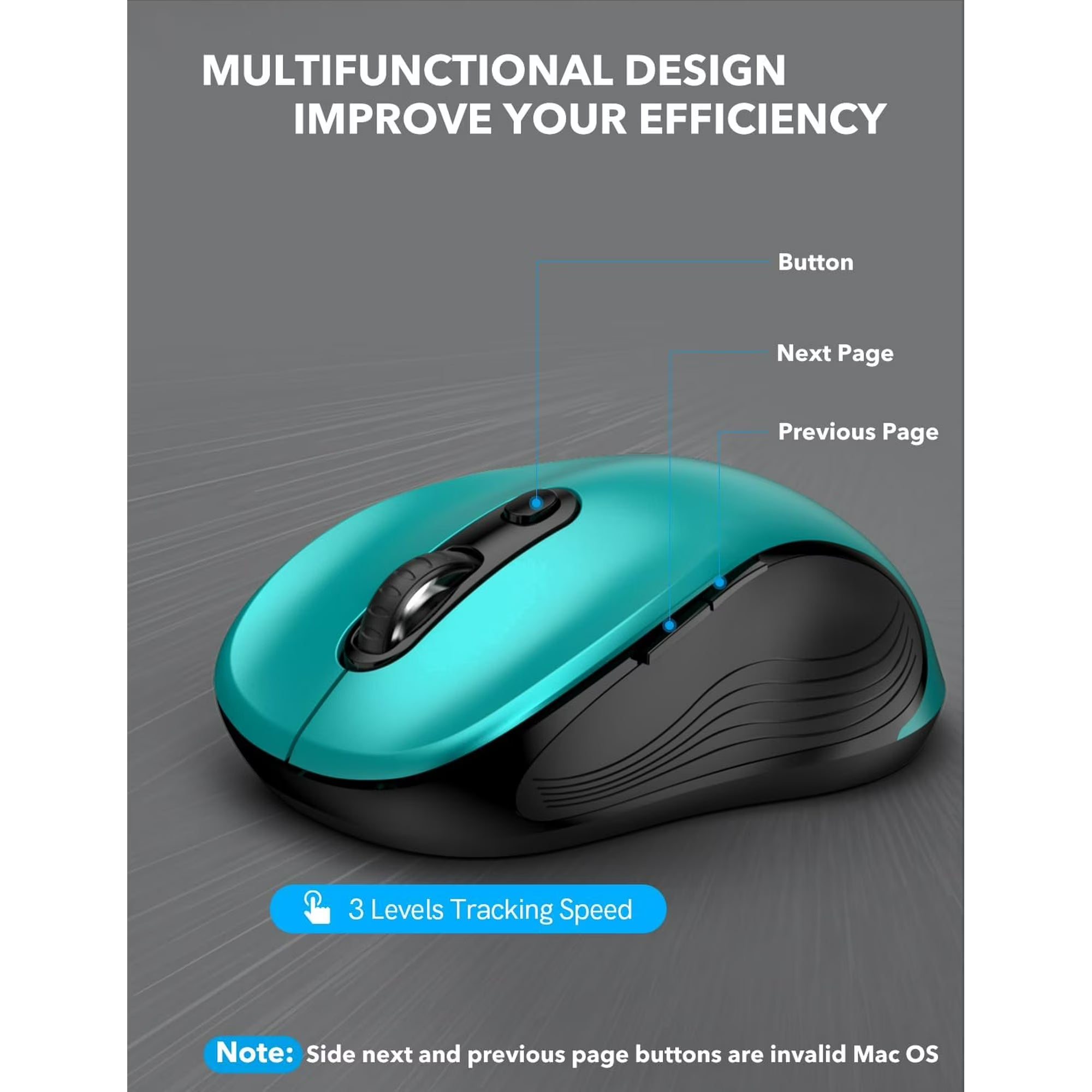 Souris informatique sans fil ergonomique silencieuse, 3 niveaux de DPI