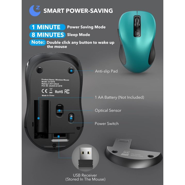 Souris informatique sans fil ergonomique silencieuse, 3 niveaux de DPI