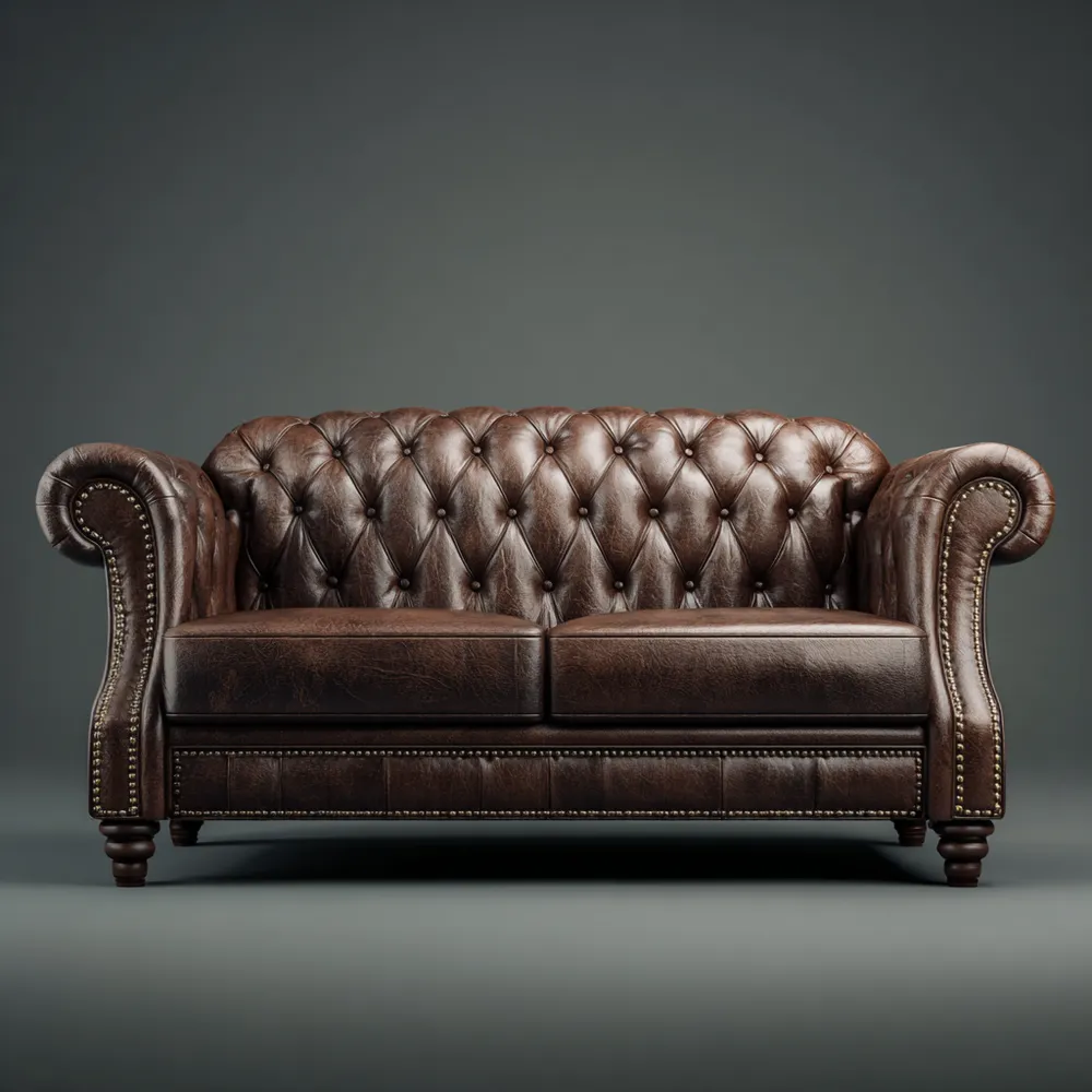 2-Sitzer-Sofa Leder 160x95x85 cm – Dunkelbraun – Klassisches Design-Decorivana