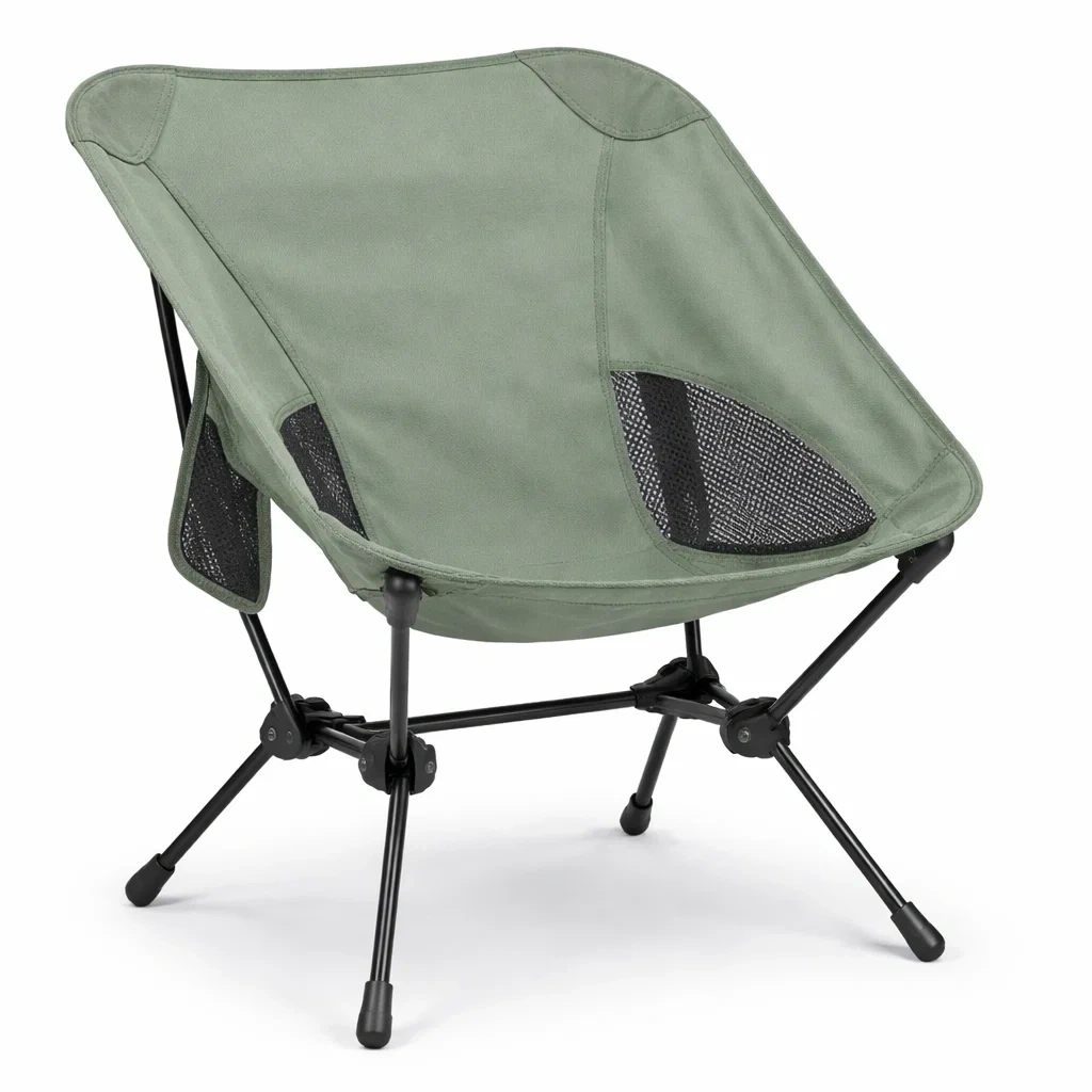 Sedia da Campeggio Pieghevole Ultraleggera Verde Chiaro con Rete Traspirante-HearthBoon