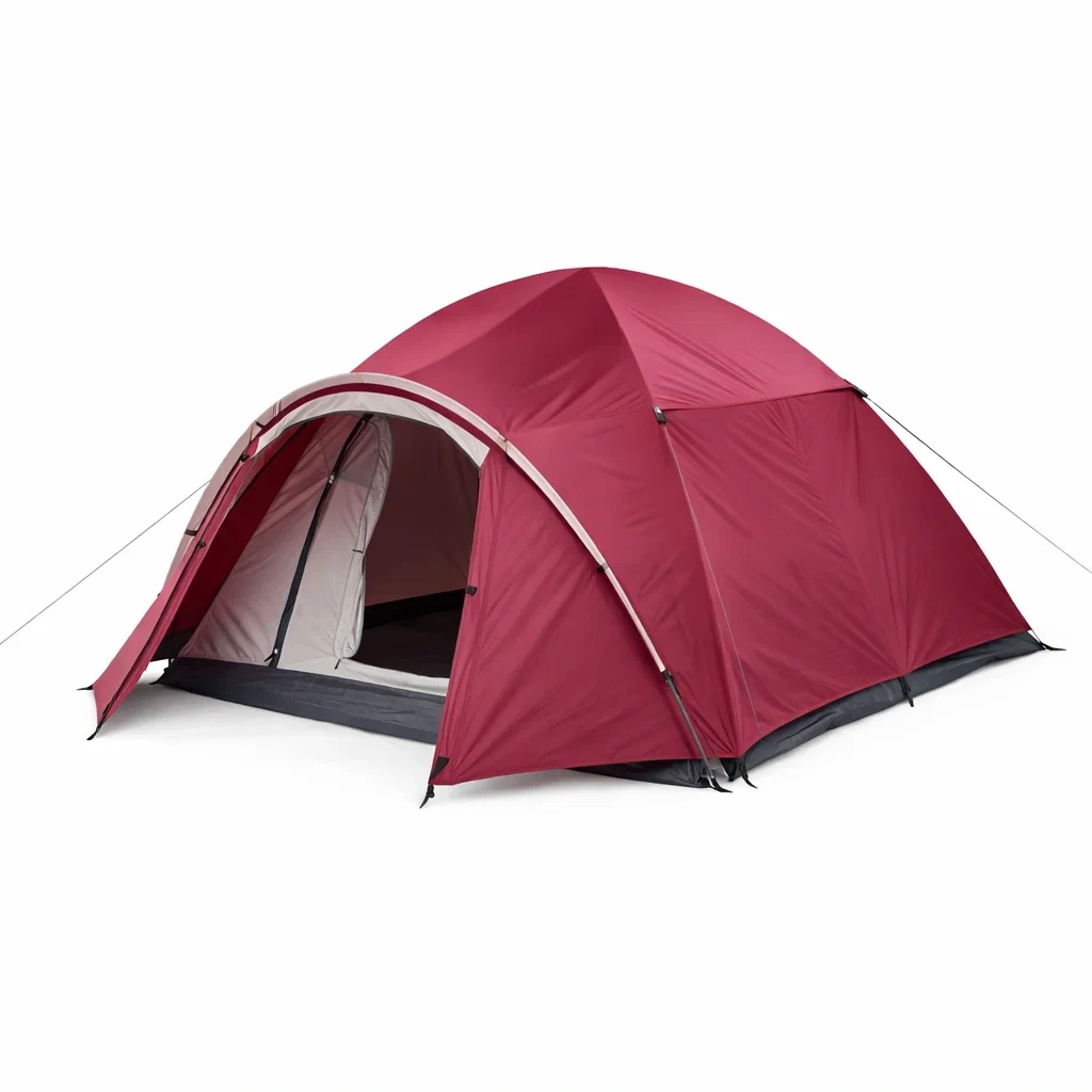 Tenda da Campeggio Doppio Strato 2 Persone Rosso Bordeaux-HearthBoon