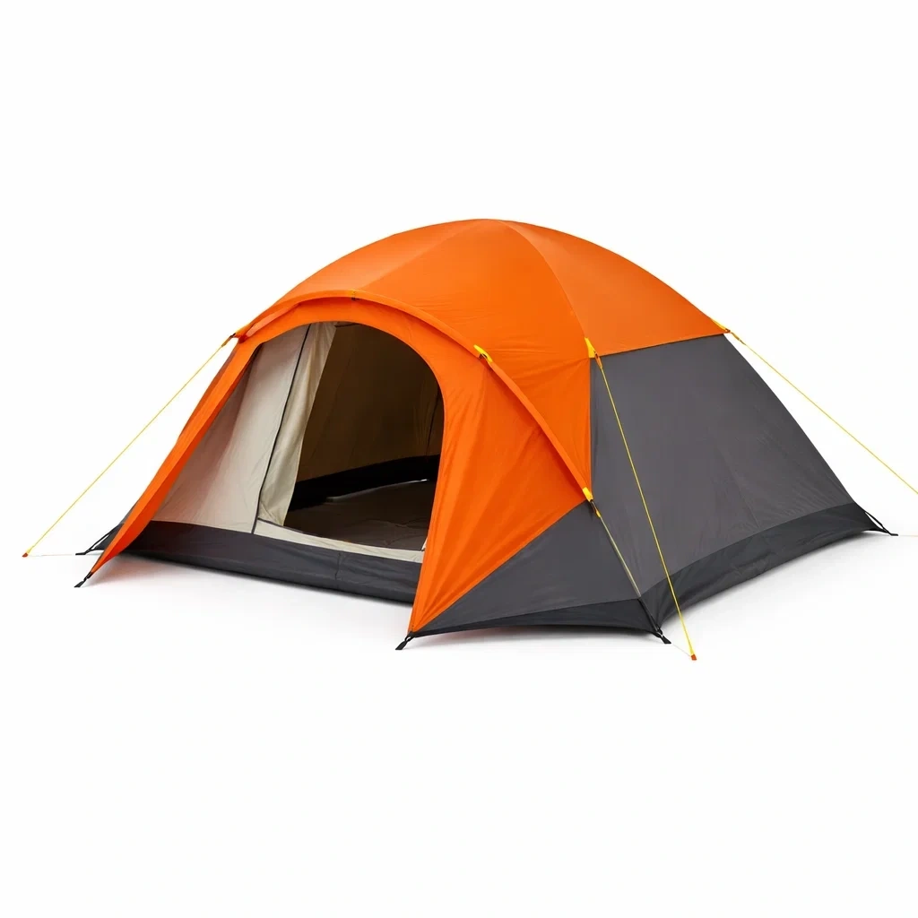 Tenda da Campeggio Resistente 2 Persone Arancione con Grigio-HearthBoon