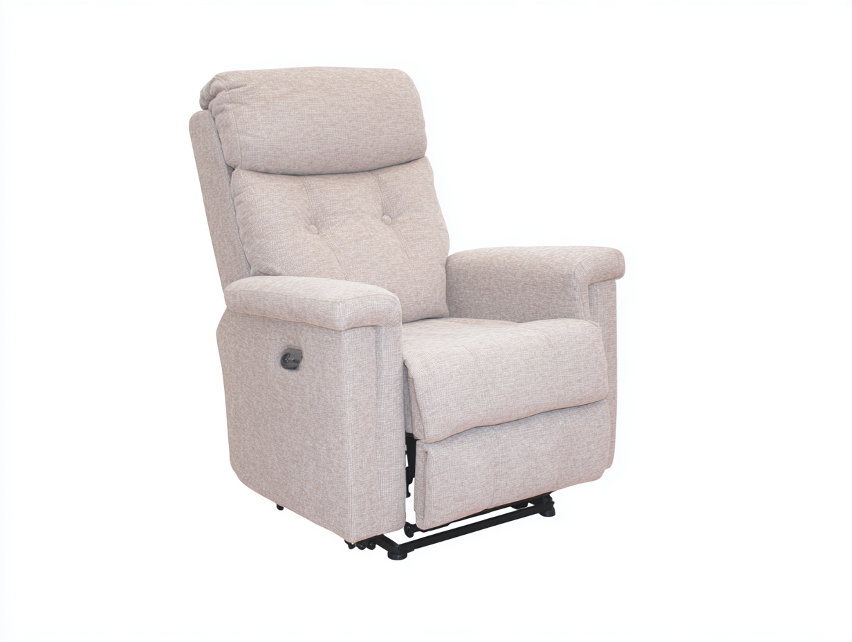 Sillón reclinable de tela 96x94x104 cm - Beige claro - Diseño confortable-Nestmyshop