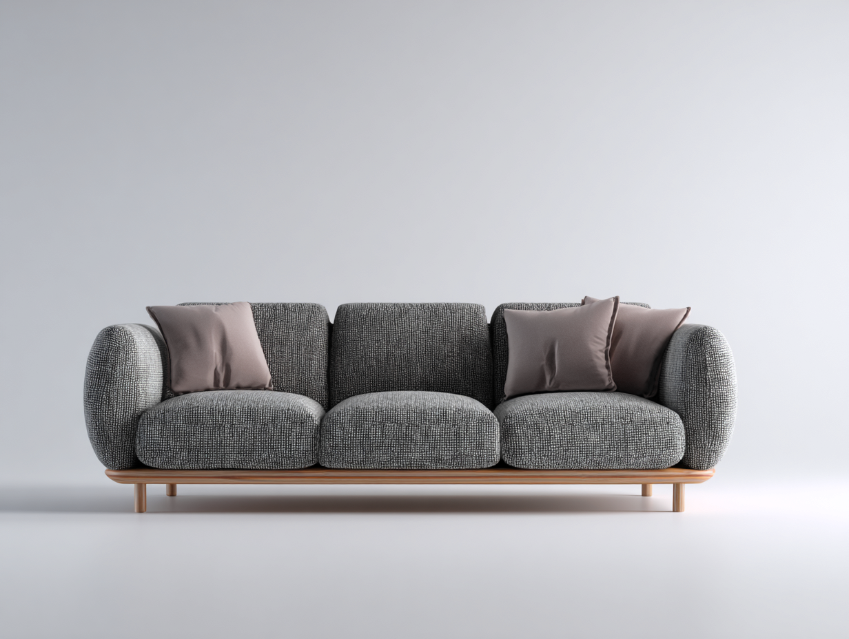 Sofás 3 plazas de tela 220x95x85 cm - Gris - Diseño moderno para salón-Nestmyshop