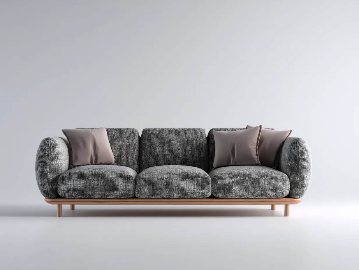 Sofás 3 plazas de tela 220x95x85 cm - Gris - Diseño moderno para salón-Nestmyshop