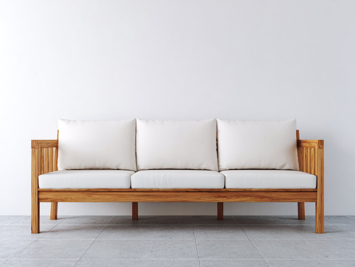 Sofás 3 plazas de madera y tela 210x85x80cm - blanco-natural - diseño moderno minimalista-Nestmyshop