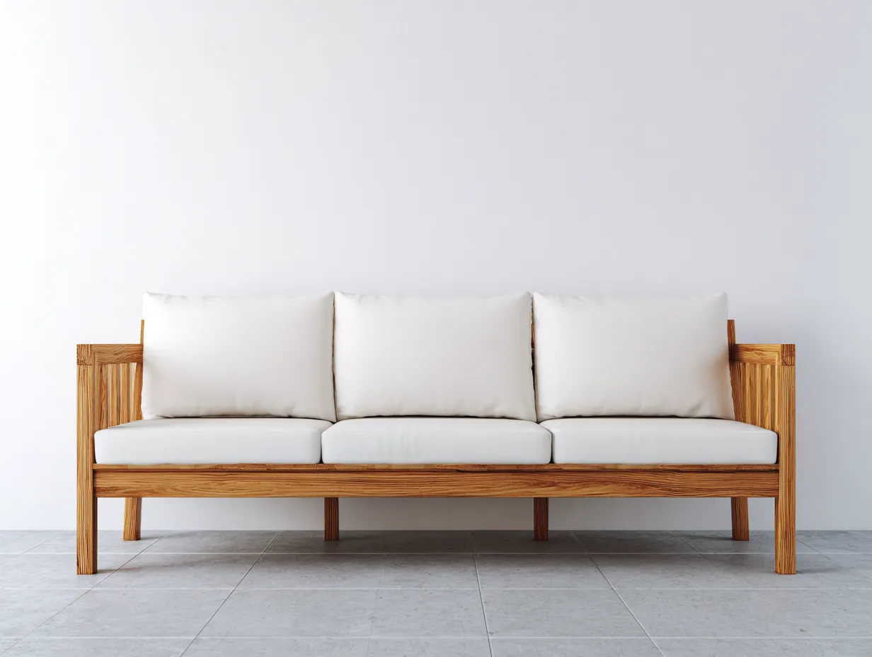 Sofás 3 plazas de madera y tela 210x85x80cm - blanco-natural - diseño moderno minimalista-Nestmyshop