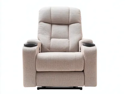 Sillón reclinable de tela 95x100x105 cm - beige - diseño funcional-Nestmyshop