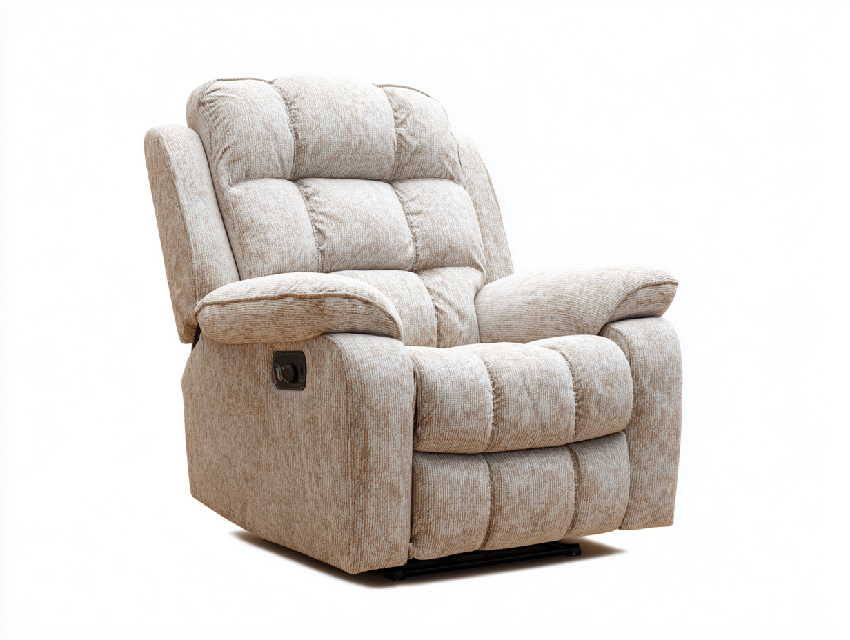 Sillones reclinables de tela 100x95x105cm - beige - diseño confortable acolchado-Nestmyshop