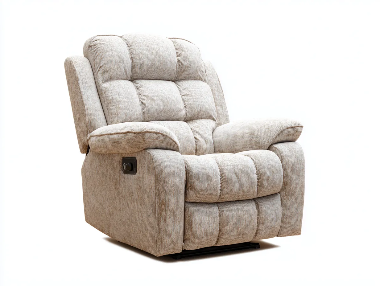 Sillones reclinables de tela 100x95x105cm - beige - diseño confortable acolchado-Nestmyshop