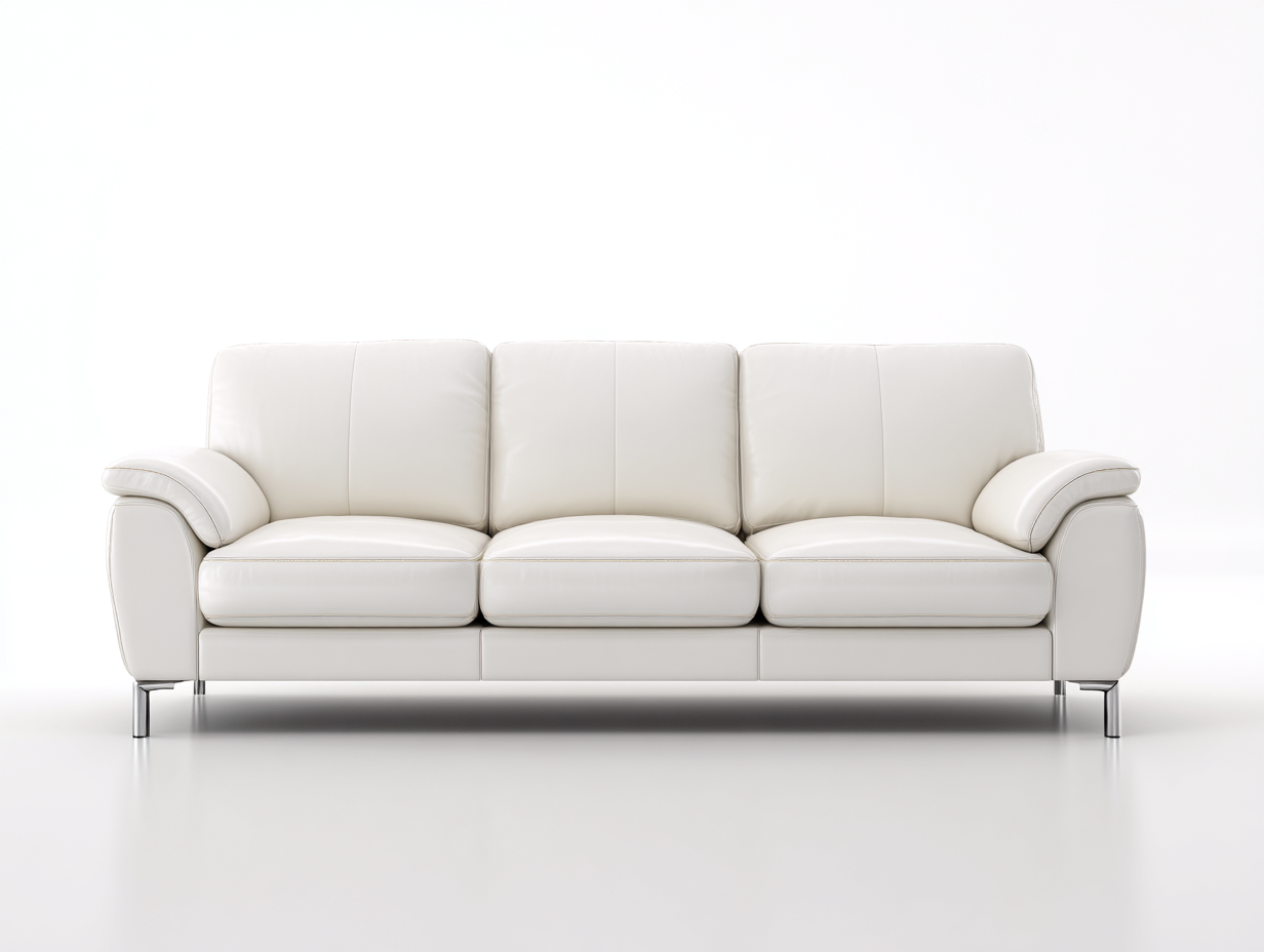 Sofás 3 plazas de piel 220x90x85cm - blanco - diseño moderno elegante-Nestmyshop