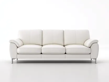 Sofás 3 plazas de piel 220x90x85cm - blanco - diseño moderno elegante-Nestmyshop