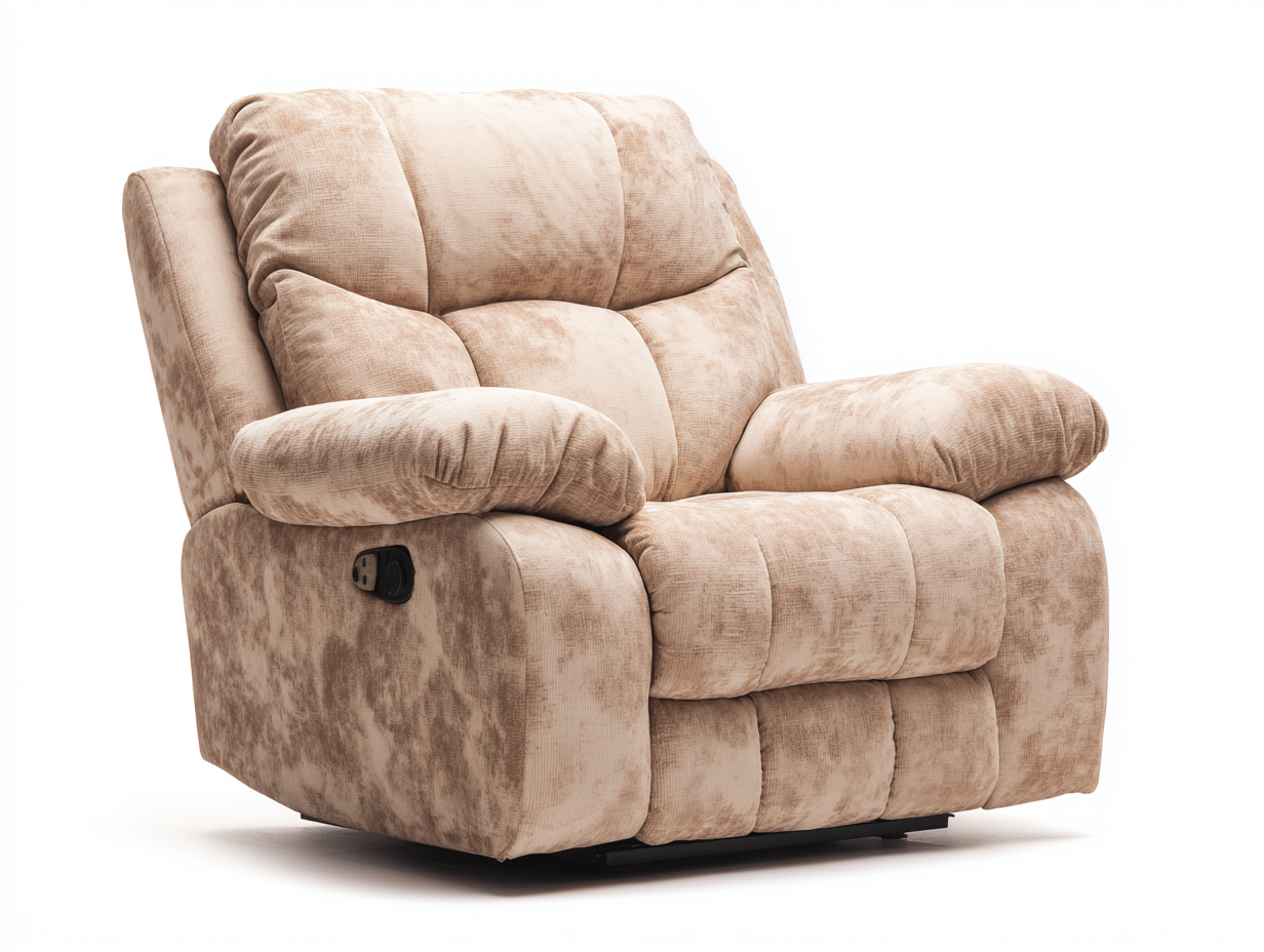 Sillón reclinable de tela 98x102x104 cm - beige claro - diseño confortable-Nestmyshop