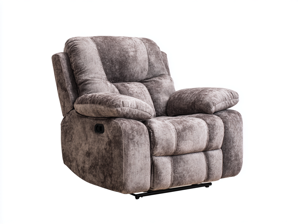 Sillones reclinables de tela 95x98x102 cm - Gris - Diseño confortable para salón-Nestmyshop