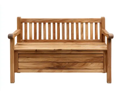 Banco de jardín de madera con espacio de almacenaje 150x60x90 cm - madera natural - diseño funcional para exterior-Nestmyshop