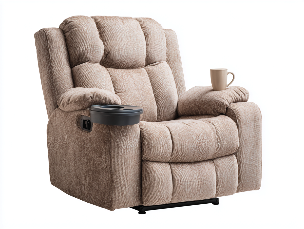 Sillones reclinables de tela 95x95x105cm - beige - diseño confortable funcional-Nestmyshop