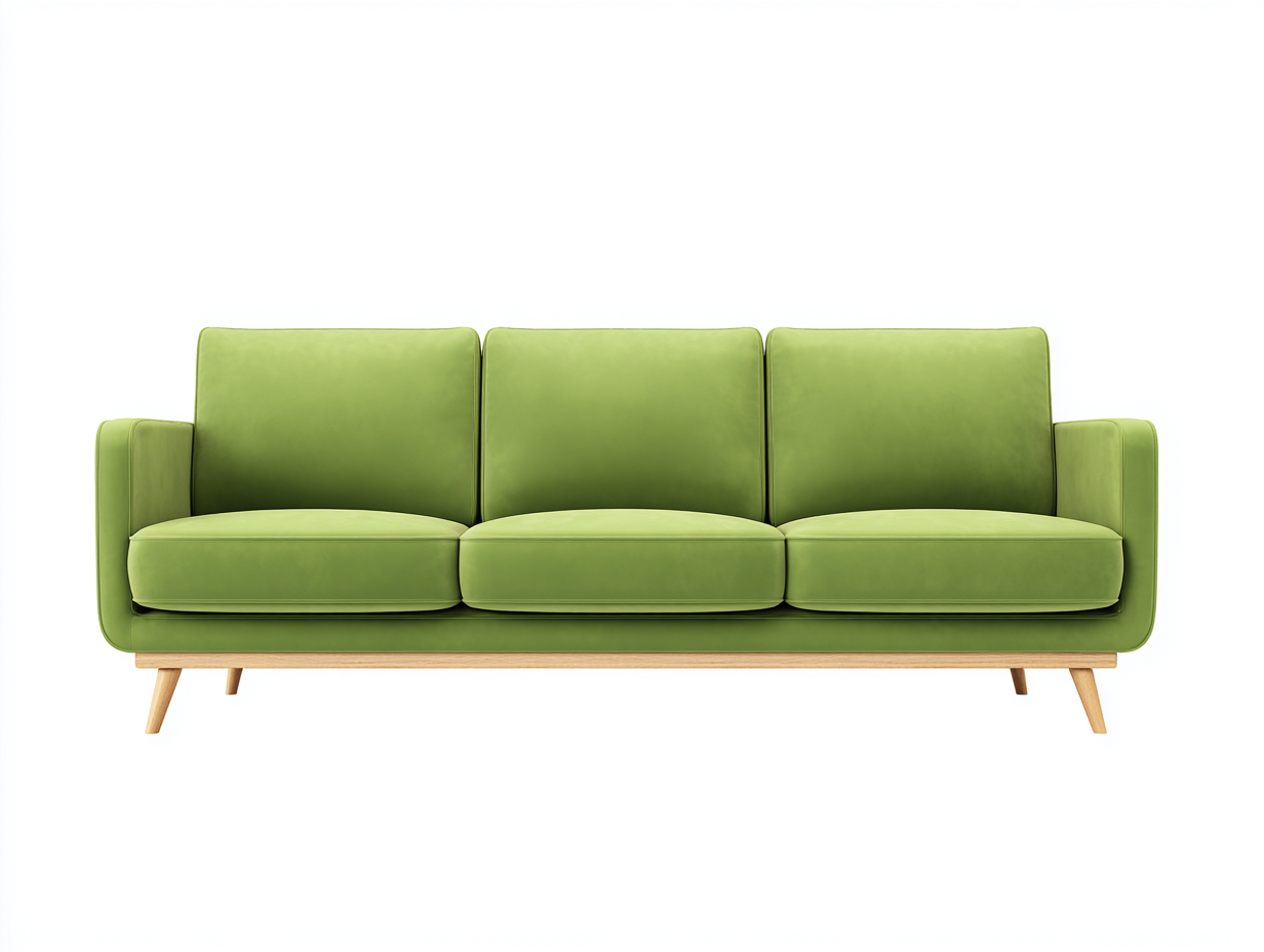 Sofá de 3 plazas tapizado en tela 215x88x80 cm - Verde - Estilo contemporáneo-Nestmyshop