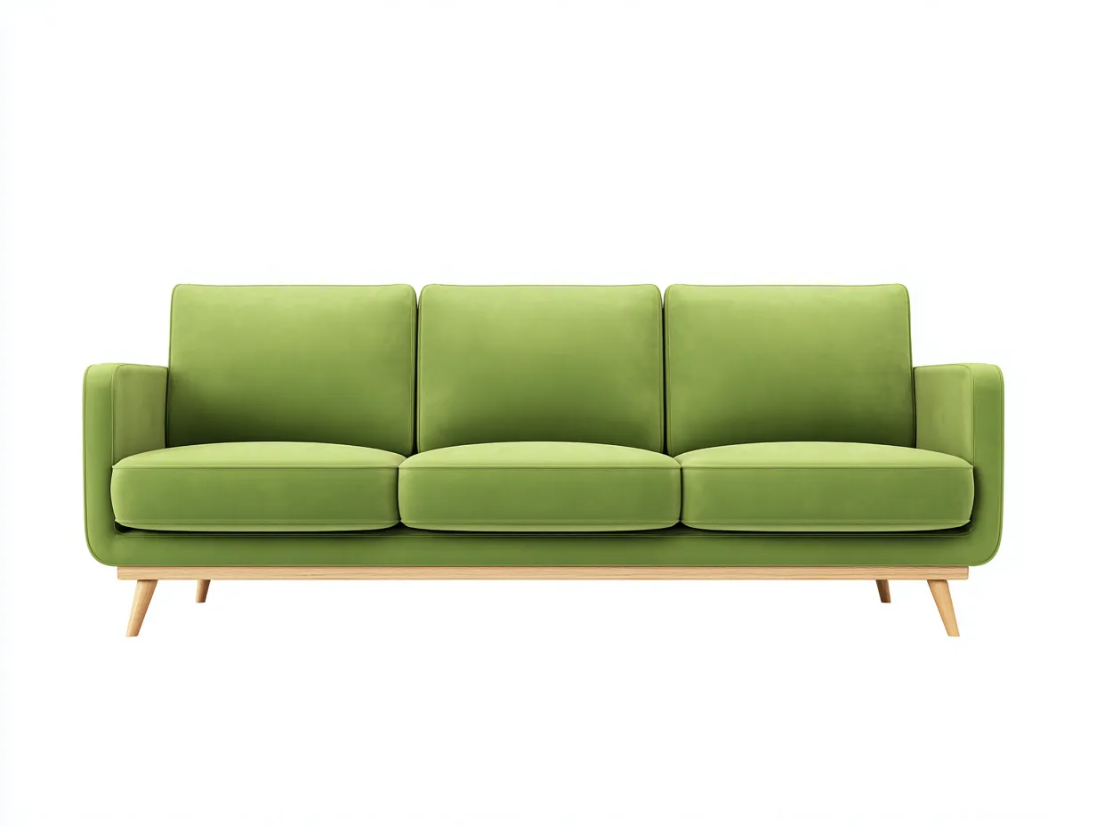 Sofá de 3 plazas tapizado en tela 215x88x80 cm - Verde - Estilo contemporáneo-Nestmyshop