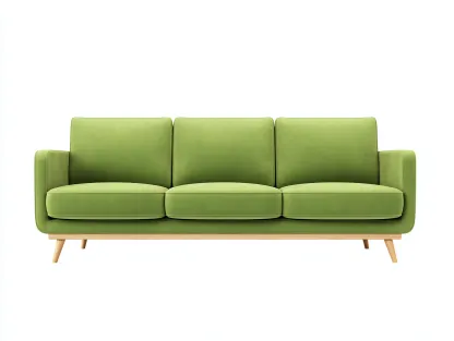 Sofá de 3 plazas tapizado en tela 215x88x80 cm - Verde - Estilo contemporáneo-Nestmyshop