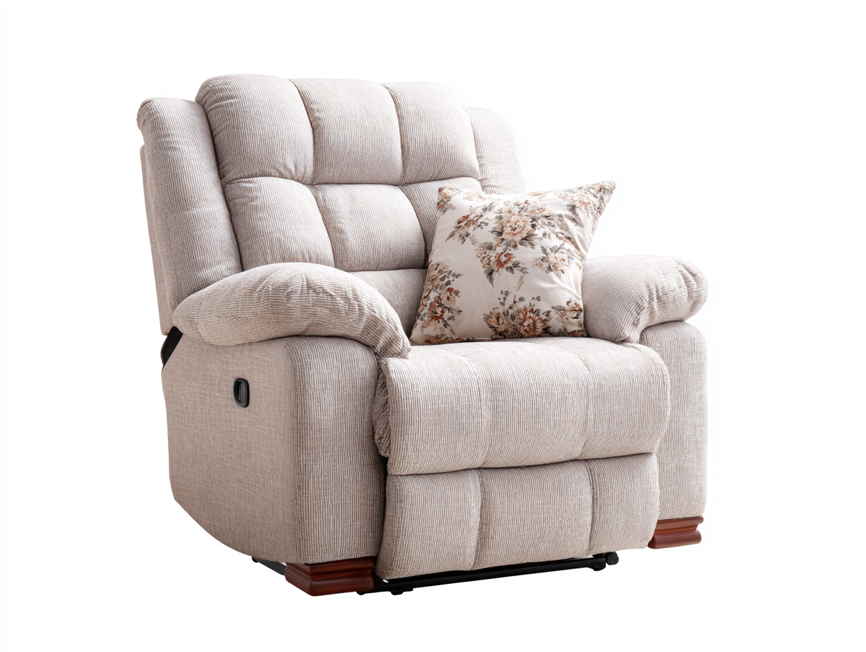 Sillones reclinables de tela 96x100x104 cm - Beige - Diseño cómodo para salón-Nestmyshop