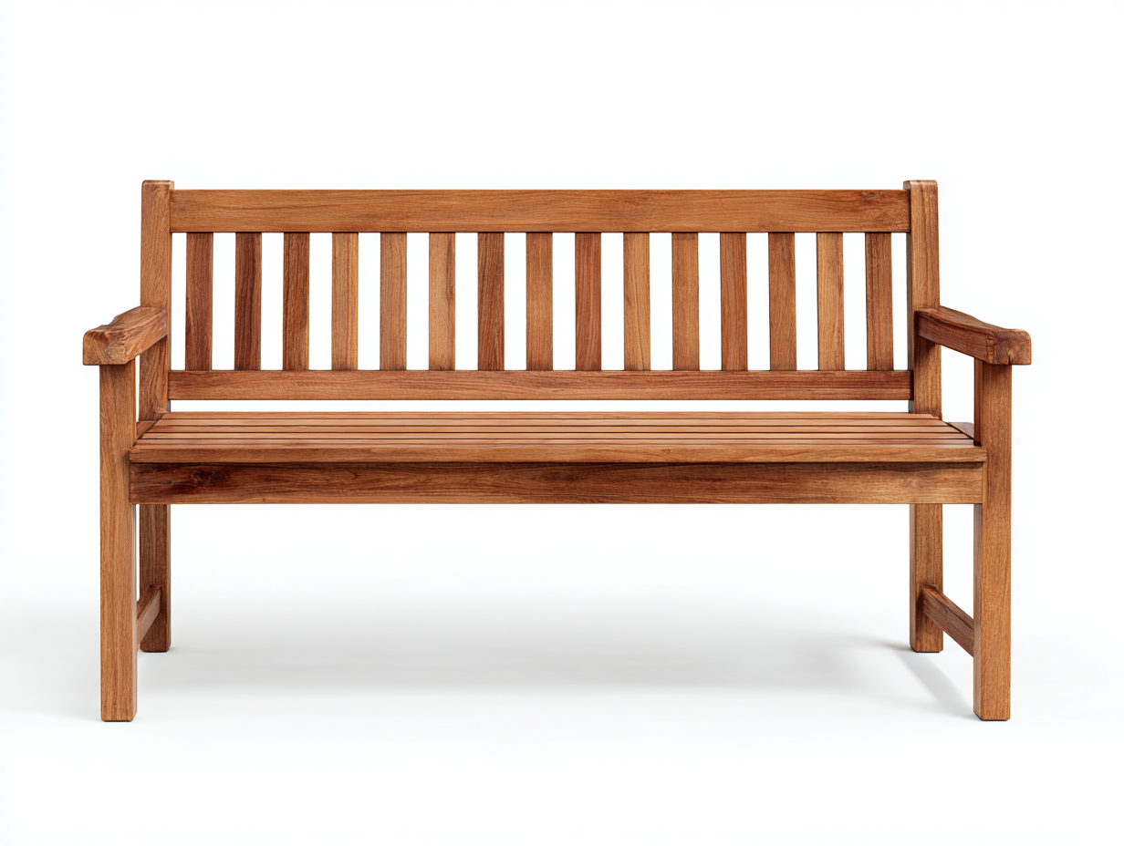 Banco de jardín de madera 140x58x88 cm - madera natural - diseño clásico para exterior-Nestmyshop