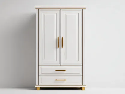 Armario de madera 90x55x190 cm - Blanco crema - Diseño clásico-Cozygoloft