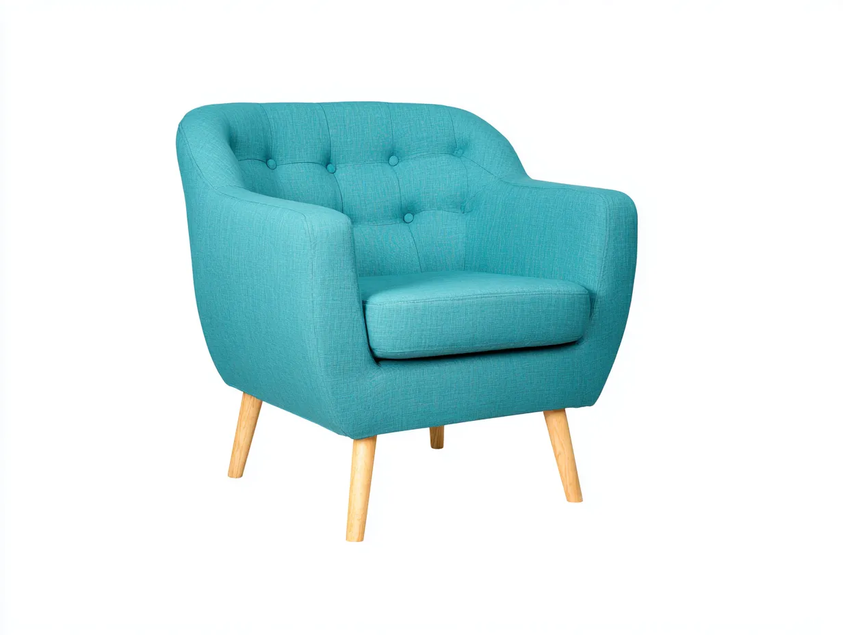 Sillón de tela 75x80x78 cm - turquesa - diseño moderno-Cozygoloft